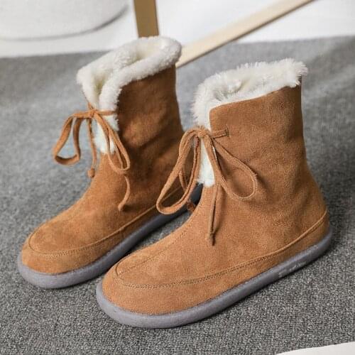 Winter Warm Snow Boots Short Plush Women Ankle Boots Platform Sneakers Ladies Faux Suede Shoes Women Comfortable Drop Shipping