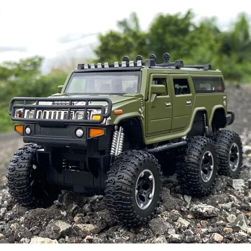 1:32 NEW Hummer Pickup SUV Car Model Diecast Toy Vehicles With Sound Light Alloy Car Kid Toys Collection For Childrens Gift