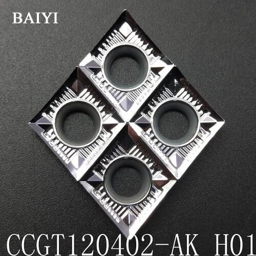 10pcs CCGT120402-AK H01 CCGT430.5-AK H01 Carbide insert Tungsten Inserts turning blade CCGT120402 Used for Aluminum10pcs CCGT120
