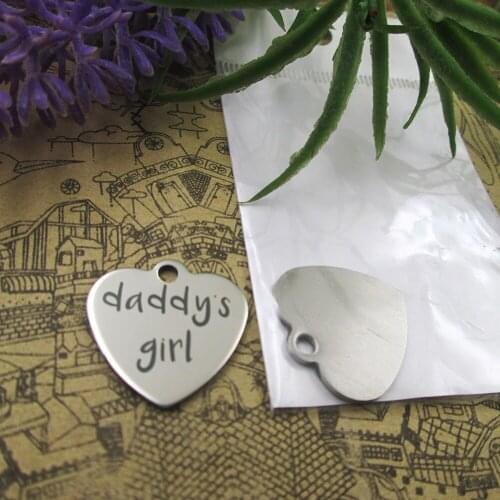 10pcs--"daddys girl"stainless steel charms 5 styles for choosing DIY Charms for necklace bracelets