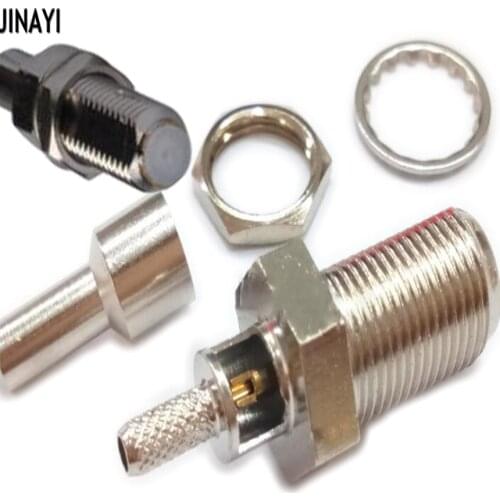 10pcs F female Male Crimp for RG174 RG316 RG178 RG179 Pigtail cable Adapter Connector