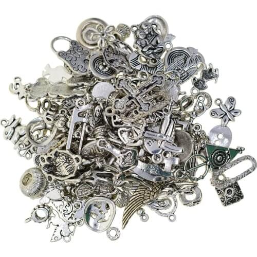 100g Assorted Mixed Charms Pendants And Spacer Beads for Earrings Bracelets