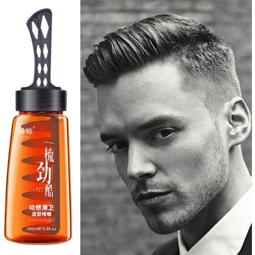 2-in-1 Hair Wax Gel With Comb Mens Oil Head Styling Gel With Comb Hair Styling Cream Men Hair Cream Salon Styling Gel Tool