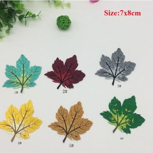 20pcs Maple Leaves Sticker Embroidered Patch Vintage parches ropa Patchwork Patches For Clothing Jacket Blouse Badge Appliques