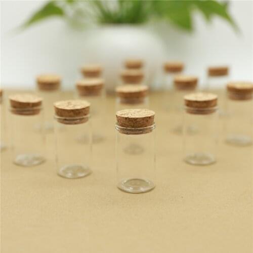 24pcs/lot DIY Mini Glass Jar 30*50mm 20ml Test Tube Cork Stopper Spice Bottles Container Small Vials Tiny glass Bottles