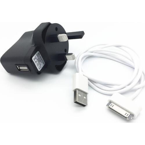 30PIN Usb Wall Charger Data White Cable for Samsung Galaxy P1000 P1010 P6200 P6210 P6800 P7500