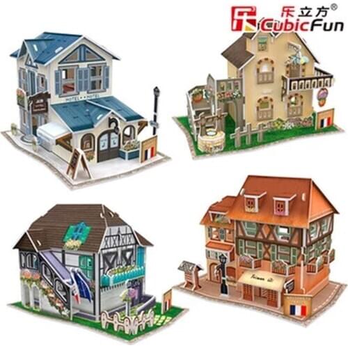 3D Puzzles British villa DIY Creative gift Educational toys World style tour construction paper model T18