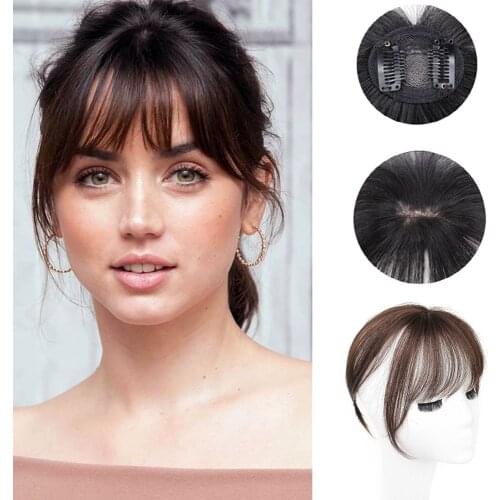 3D Air Bangs Womens Synthetic Hair Bangs Hairpiece Clip In Hair Extensions Heat Resistant Fake Hair Accessories Neat Bangs