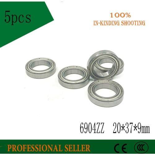 5pcs/Lot 6904ZZ 6904 ZZ 20x37x9mm ABEC-1 P0 Metal Shielded Deep Groove Ball Bearing 6904-2Z
