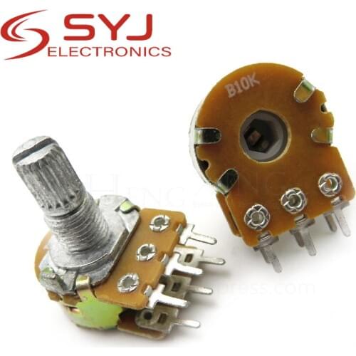 5pcs/lot B1K B2K B5K B10K B20K B50K B100K B500K B1M 6Pin Shaft WH148 Potentiometer 1K 2K 5K 10K 20K 50K 100K 500K 1M