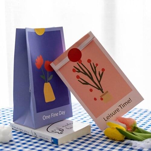 6 Packs To Send Stickers New Creative Folding Paper Box Childrens Birthday Gift Candy Paper Packaging Thick Sealing Gift Bag