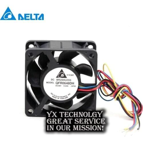 60*60*25mm QFR0648DH 48V 0.20A 6025 6CM 60mm four-wire PWM cooling fan for delta