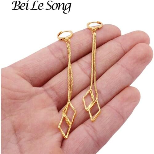 African Earrings tassel pendants hoop earring jewelry 24K gold plated for women hoop earings fashion piercing dangle earing girl