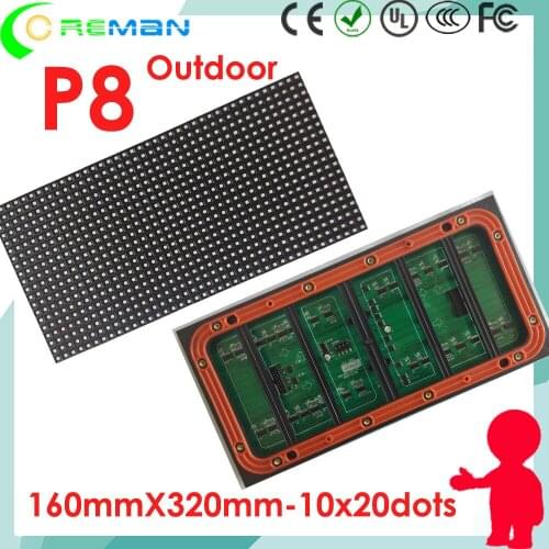 Albaba express spanish outdoor rgb led sign board module p8 20x40 160x320mm hub75 full color led matrix p4 p5 p6 p10 exterior