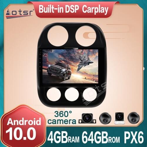 Android Car Multimedia Radio DVD Player for Jeep Compass 2010 - 16 Auto GPS Navigation 360 panoramic Camera DSP Carplay Headunit