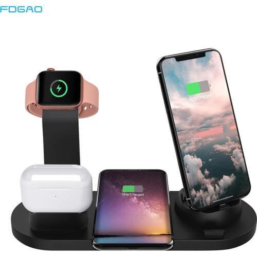 Qi Wireless Charger Docking Station Phone Charger Stand For Apple Watch SE 6 5 4 3 2 1 iPhone 11 Pro XS MAX XR 8 X Airpods Pro