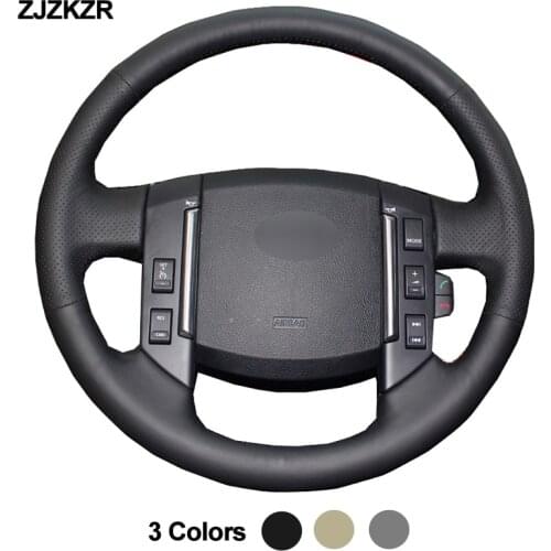 Car Steering-Wheel Cover Wrap Black Beige Gray Hand Sewing For Land Rover Freelander 2 2007 2008 2009 2010 2011 2012 Non-slip