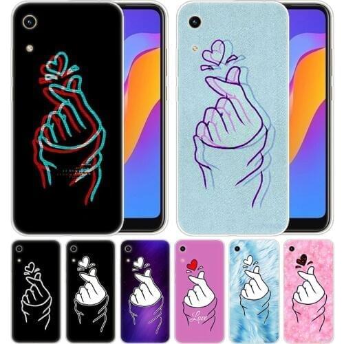 Luxury Silicone Case Love on the finger kpop heart for Huawei Honor 9X 8A 7A 20 Pro 7X 8X 7S 8S 8 9 10 Lite View 20 20i 10i Play