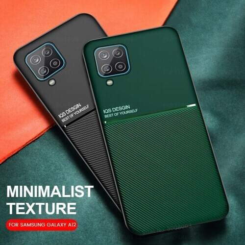 Leather texture car magnetic hloder phone covers case for samsung galaxy a12 a 12 12a sm-a125f/dsn 6.5'' coque fundas samsunga12