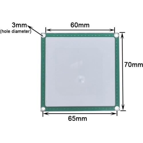 FA-304 70*70mm Double-Fed UHF RFID 862-960Mhz 4dBi Ceramic Antenna For Reader Assembled With SMA Connector And 15cm Cable