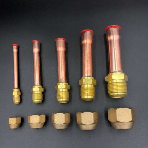 45 Degree SAE 1/4" 3/8" 1/2" 3/4" Flare Connector With Copper Tube Brass Pipe Fitting Adapeter For Air conditioner