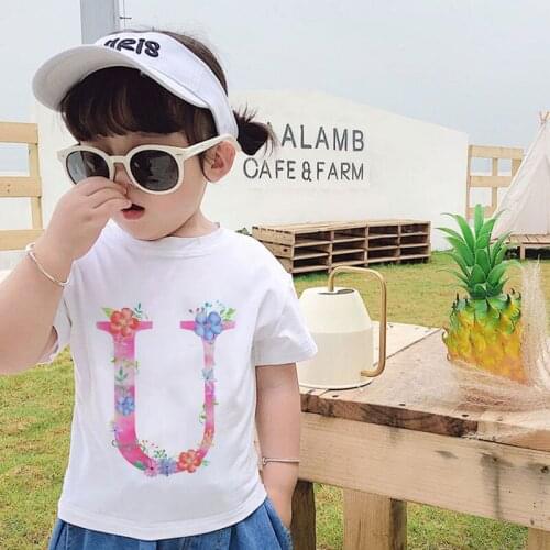 Fashion Girls Clothes Short Sleeve Meaning Letter Name Printed Boys T Shirts T Shirt Girl Streetwear Kids Tshirt Casual Active