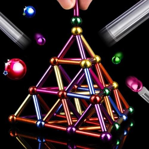 Juguetes magnéticos de descompresión para adultos, juego de mesa informal, palos magnéticos coloridos y bloques de bola, Relax