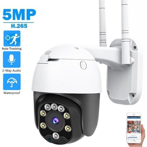 5MP Wireless IP Camera 1080P Outdoor WiFi Auto Tracking IR Home CCTV Security Surveillance H.265 Network P2P Two Way Audio Onvif