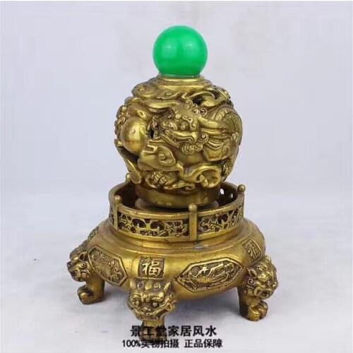 Free Shipping The exquisite feng shui ornaments, the lion "turns in time", good luck is here Bronze Statue