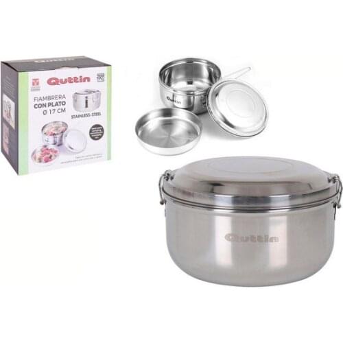 Round Lunch Box with Lid Quttin Stainless steel (Ø 17 cm)