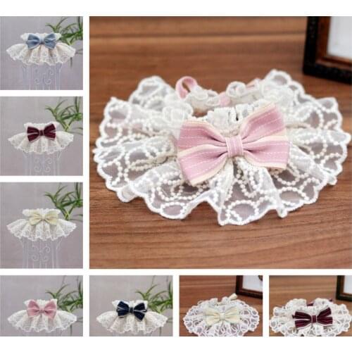 Pet Bib saliva towel lace Bib dog cat lace collar pet collar bow puppy product XS-XL