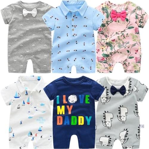 Baby Summer Clothes Handsome NewBorn Baby BOY clothes short sleeve Romper for boys and girls 3-24M Christmas Infant Pajamas 2020