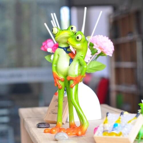 11 Styles 3D Mini Resin Green Frog Figurine Cute Statue Craft Ornaments Home Decoration for Living Room Windowsill Garden