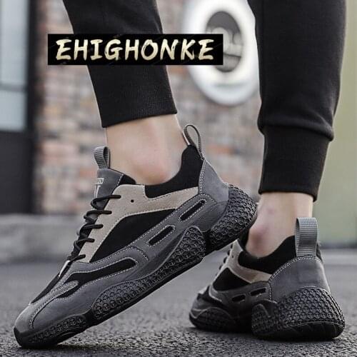 2021 new classic brand mens spring and autumn casual shoes stitching leather casual soft-soled non-slip sneakers old shoes y87