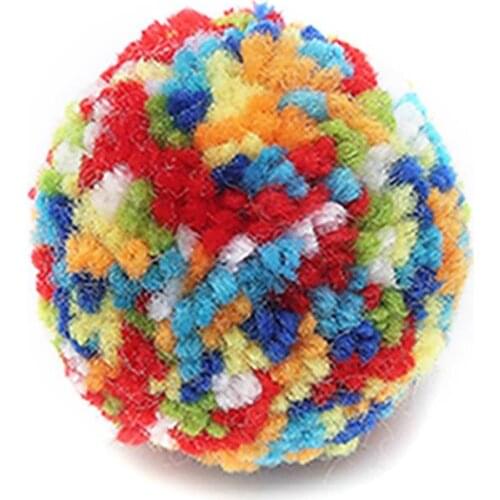 Soft Fluffy Cat Pompom Ball Cat Toy Interactive Colorful Cat Pompom Ball Toy For Kittens Favorite мягкие игрушки Pet Supplies