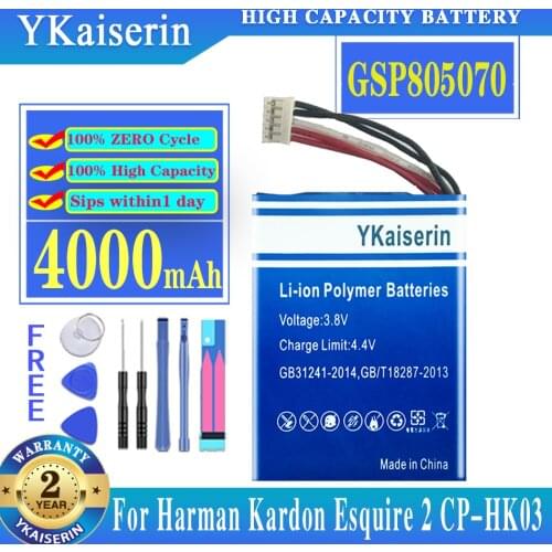 New 4000mAh GSP805070 Replacement Battery For Harman Kardon Esquire 2 CP-HK03 Speaker Loudspeaker Batteries+tools