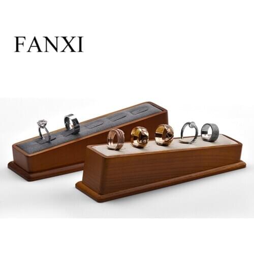 Fanxi Solid Wooden Necklace Display Holder with Microfiber Jewelry Organizer Stand Bracelet Pendant Display for Showcase