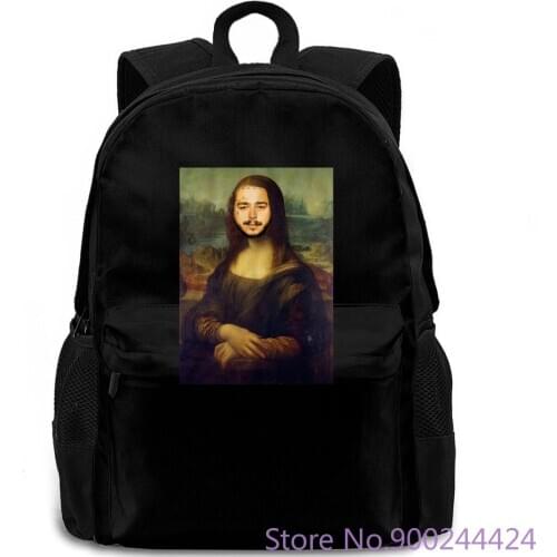 Post Malone Mona Lisa Parody Stoney White Iverson Hip Hop Funny for Men/Boy Cool Plus Size backpack