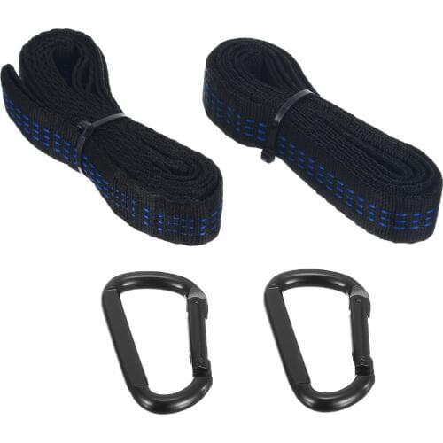 2Pcs 200cm Outdoor Tied Rope Portable Tree Hanging Adjustable Hammock Strap with 2 Buckle Camping Garden Hiking Accessories