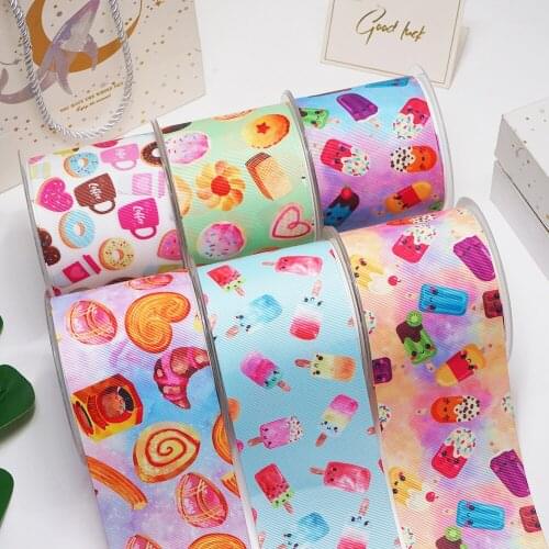 DIY Handmade Materials Printed Grosgrain Ribbon 50 Yard Per Size 56790