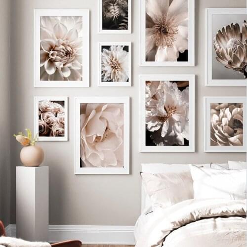 Blossom Rose Dahlia Leaf Nature Plant Wall Art Canvas Painting Nordic Posters And Prints Wall Pictures For Living Room Decor