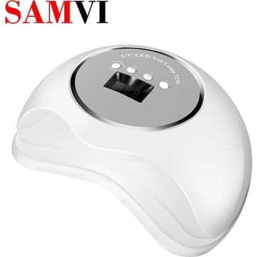 SAMVI 72W Nail Lamp Highest Power 2-in-1 UV LED Source Largest Space LED UV Nail Dryer Light Gel Polish Curing Tool With Sensor