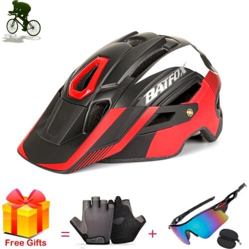 BATFOX Unisex Cycling Helmet Professional Road MTB Bike Helmet MTB Breathable Mountain Bicycle Helmet Sports Riding safety cap