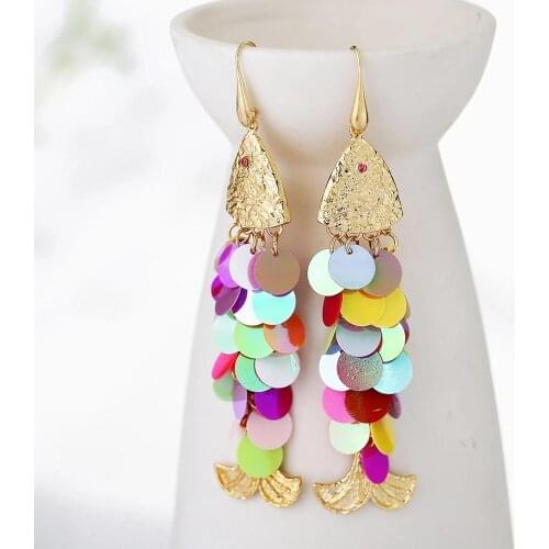 Cute Colorful Acrylic Drop Earrings for Women Girl Statement Jewelry Fish Earring Party Summer Beach pendientes Birthday Gift