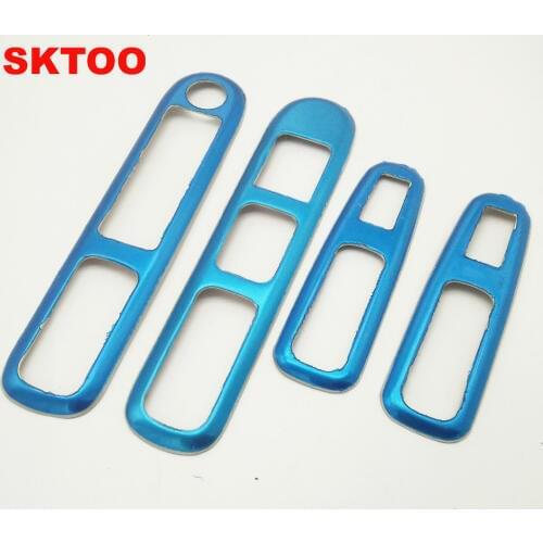 SKTOO FOR Peugeot 3008 modified special decorative glass lifter switch / armrest box refit the interior light bar