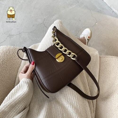 Beibaobao 2021 Shoulder Handbags and Purses Luxury Chain Cross Body Bag Stone Pattern PU Leather Crossbody Bags for Women