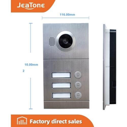 JeaTone 720P AHD Video Door Phone Door Bell IR Camera High Resolution 3 Buttons Call Panel Camera IP65 Waterproof