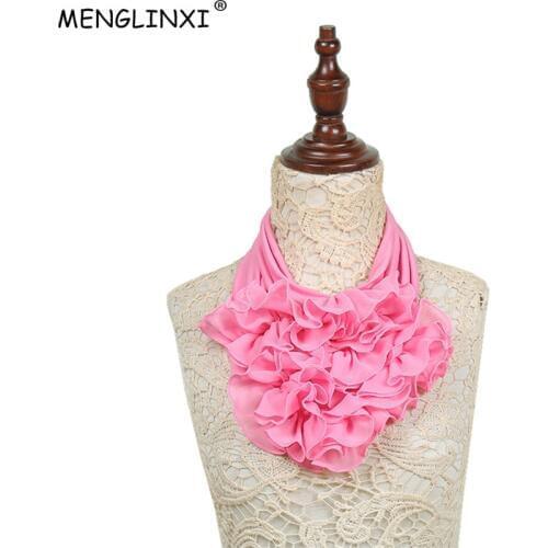 2020 New Solid Color Floral Collar Scarf Luxury Brand Scarf Women New Fashion Neckerchief Ring Scarves Neck Scarf For Ladies