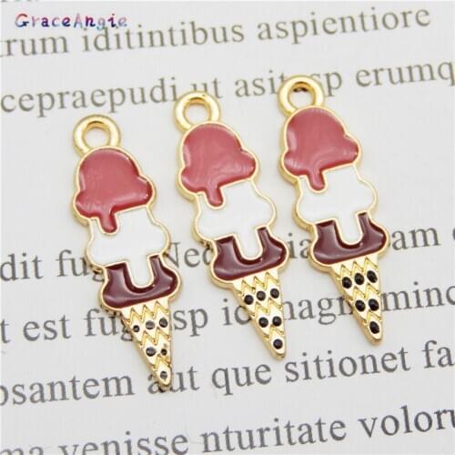10pcsAlloy Ice Cream pendant charm for jewelry making and crafting Enamel Bracelet Earrings Jewelry Making fashion