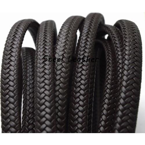 2m/lot Approx 12*6mm Wide Braided Leather Rope String Cord For Jewelry Making Craft Jewelry Accessories Leather Strips DIY